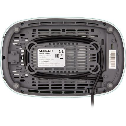 Sencor - Prăjitor de pâine cu 2 fante și încălzitor pentru chifle, 1000 W/230 V, culoare mentă