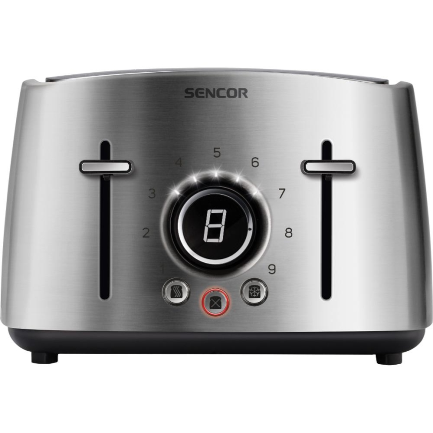 Sencor - Prăjitor de pâine cu 4 fante, 1600 W/230 V, crom mat