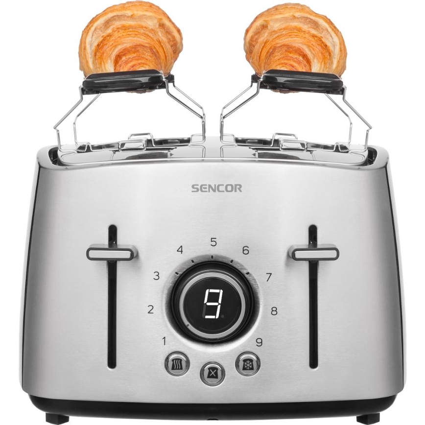 Sencor - Prăjitor de pâine cu 4 fante, 1600 W/230 V, crom mat
