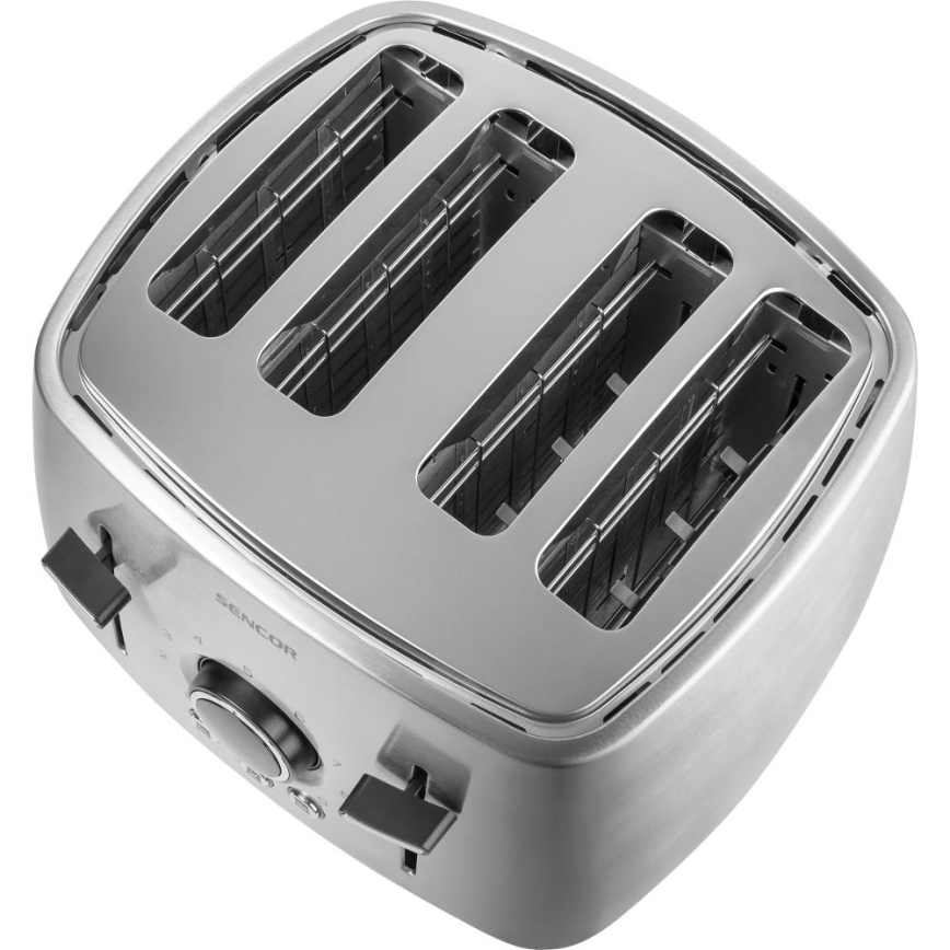 Sencor - Prăjitor de pâine cu 4 fante, 1600 W/230 V, crom mat