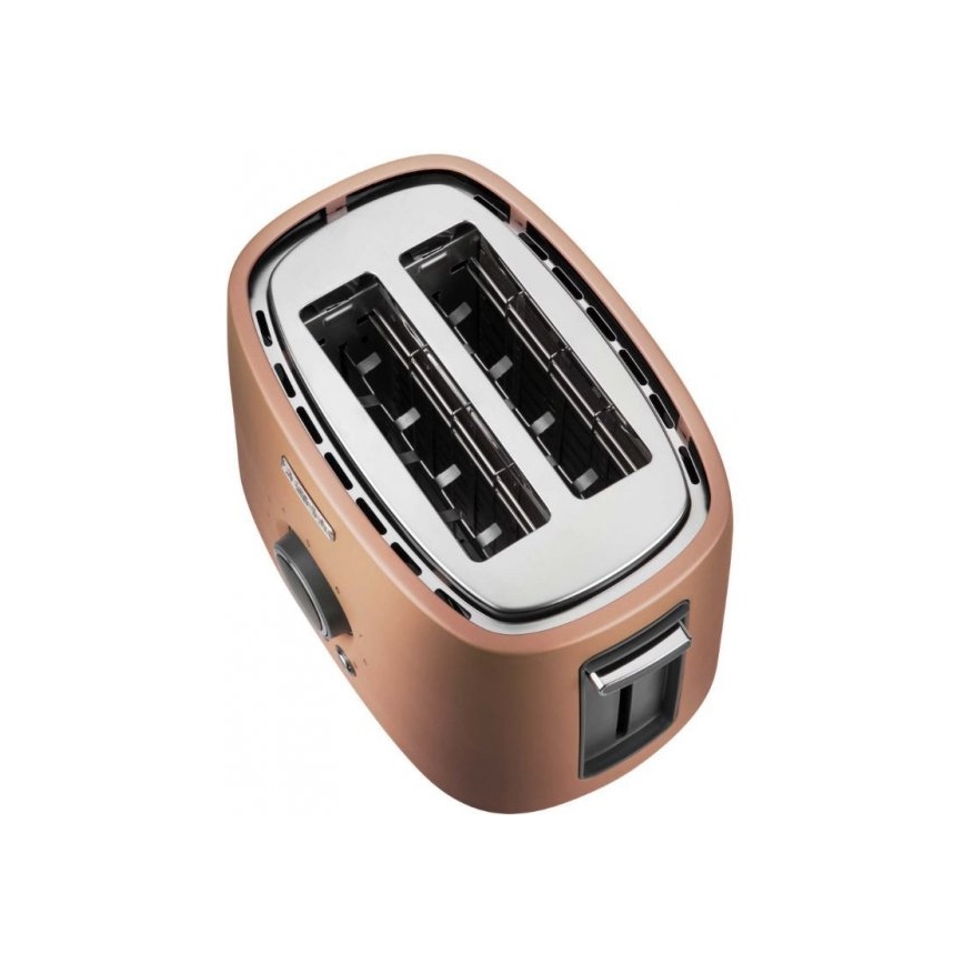 Sencor - Prăjitor de pâine cu două fante și suport pentru încălzire, 1000W/230V, cupru