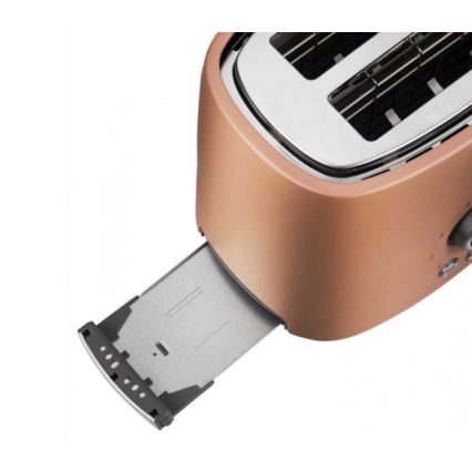 Sencor - Prăjitor de pâine cu două fante și suport pentru încălzire, 1000W/230V, cupru