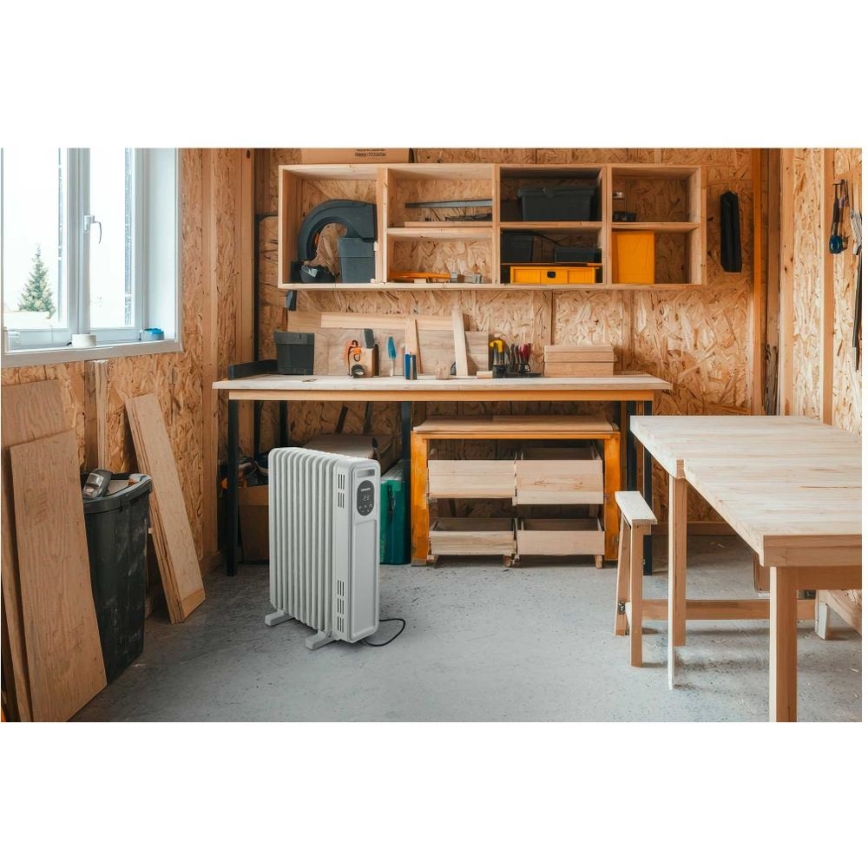 Sencor - Radiator cu ulei, 11 elemente, 1000/2300 W, 230 V, alb, cu telecomandă