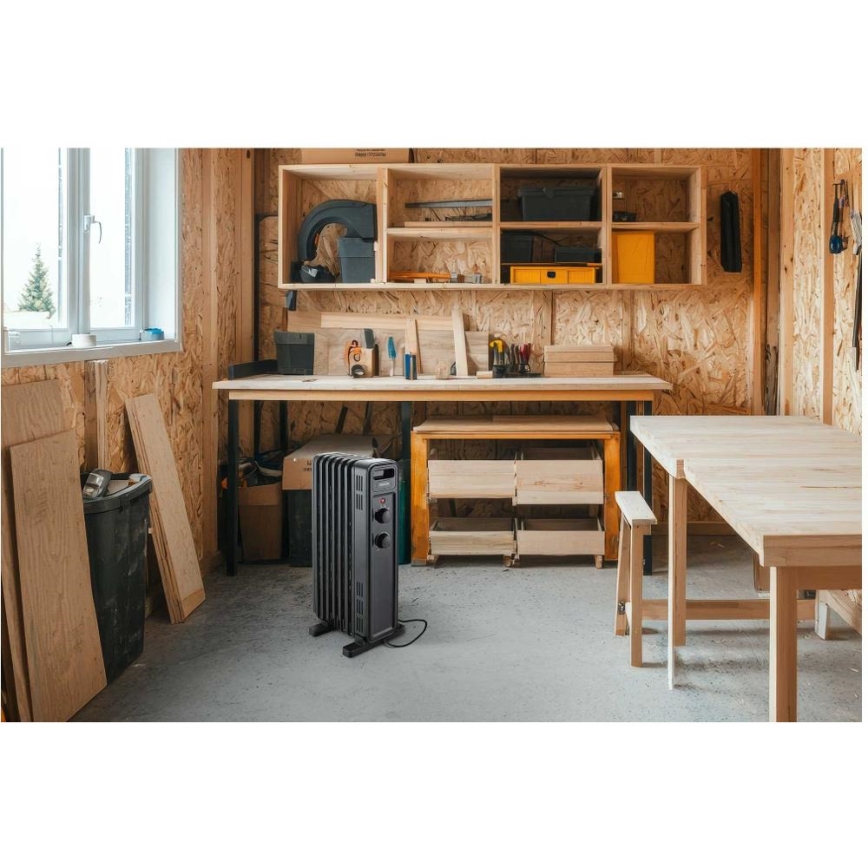 Sencor - Radiator electric cu ulei, 7 aripioare, 600/900/1500W/230V, negru