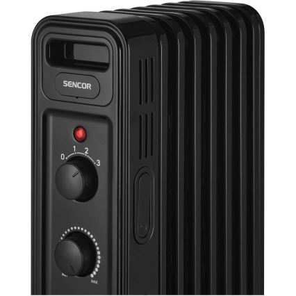Sencor - Radiator electric cu ulei, 7 aripioare, 600/900/1500W/230V, negru