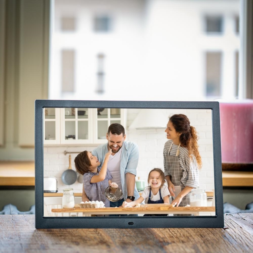 Sencor - Ramă foto digitală 15,4 cu difuzor integrat 230V, neagră + telecomandă