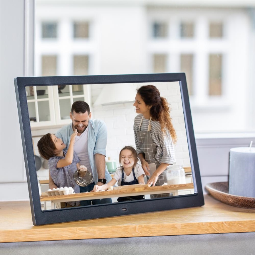 Sencor - Ramă foto digitală 15,4 cu difuzor integrat 230V, neagră + telecomandă