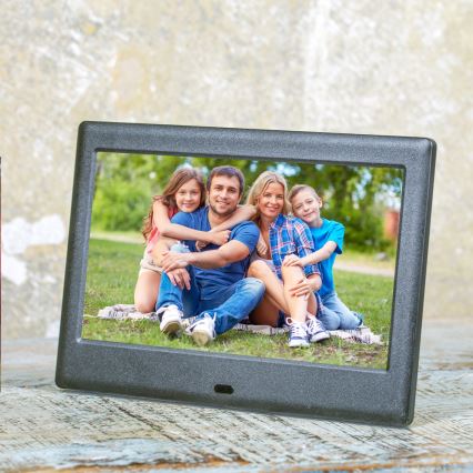 Sencor - Ramă foto digitală 7 cu difuzor 230V, neagră + telecomandă