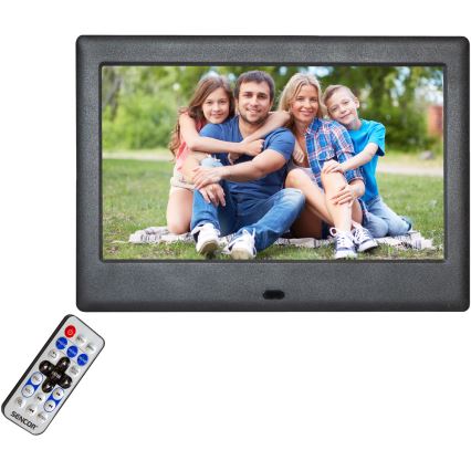 Sencor - Ramă foto digitală 7 cu difuzor 230V, neagră + telecomandă