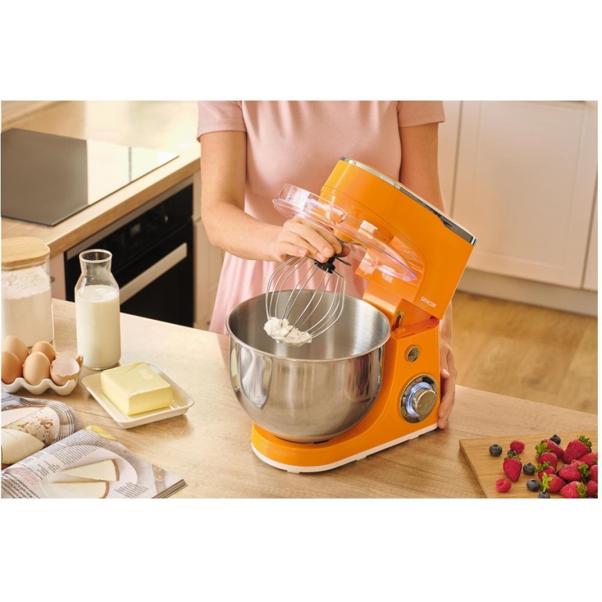 Sencor - Robot de bucătărie cu bol din inox, 1300W/230V, portocaliu