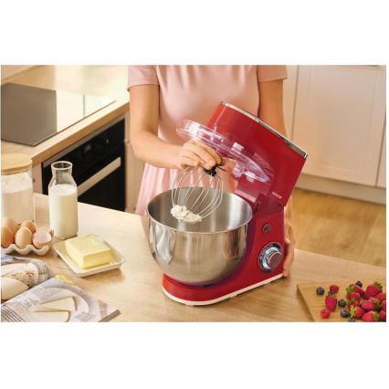 Sencor - Robot de bucătărie cu bol din inox 1300W/230V roșu