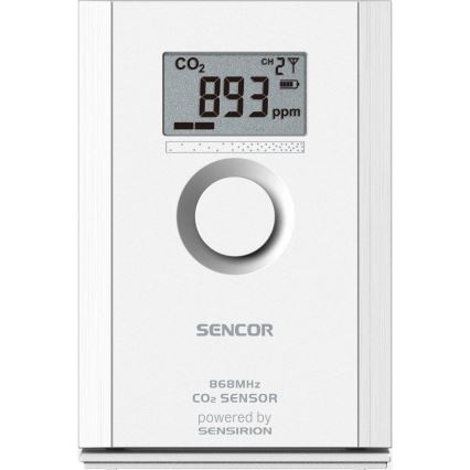 Sencor - Senzor fără fir pentru dioxid de carbon (CO2), 5V/3xAA, 2000 mAh
