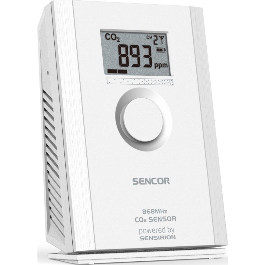Sencor - Senzor fără fir pentru dioxid de carbon (CO2), 5V/3xAA, 2000 mAh