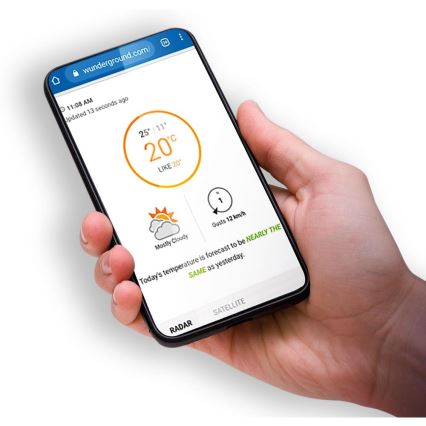 Sencor - Stație meteo profesională cu ecran LCD color și alarmă, 5V/1xCR2032 + 3xAA, Wi-Fi