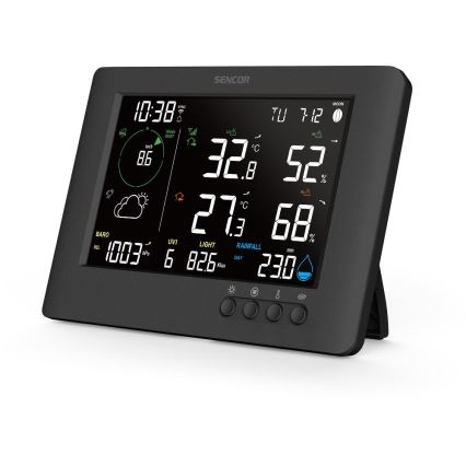Sencor - Stație meteo profesională cu ecran LCD color și alarmă, 5V/1xCR2032 + 3xAA, Wi-Fi