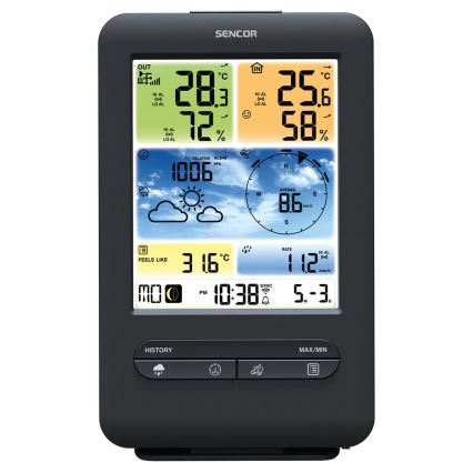 Sencor - Stație meteo profesională cu ecran LCD color 1xCR2032 + 3xAA Wi-Fi