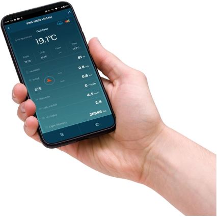 Sencor - Stație meteo profesională cu ecran LCD color, 5 V, alimentare: 1xCR2032 + 3xAA + 2xAA, Wi-Fi Tuya