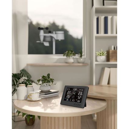 Sencor - Stație meteo profesională cu ecran LCD color și ceas cu alarmă 5V/1xCR2032 + 3xAA