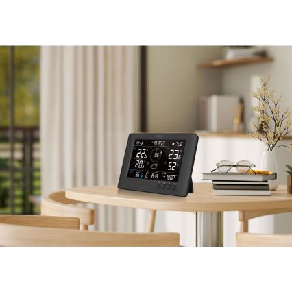 Sencor - Stație meteo profesională cu ecran LCD color și ceas cu alarmă 5V/1xCR2032 + 3xAA