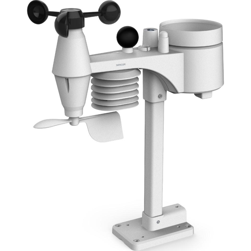 Sencor - Stație meteo profesională cu ecran LCD color și ceas cu alarmă 5V/1xCR2032 + 3xAA