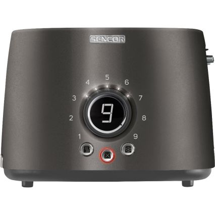 Sencor - Toaster cu 2 felii și suport pentru chifle, 1000 W/230 V, antracit