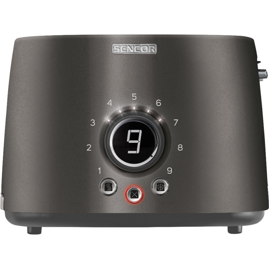 Sencor - Toaster cu 2 felii și suport pentru chifle, 1000 W/230 V, antracit