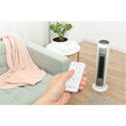 Sencor - Ventilator cu încălzire ceramică 2200W/230V Wi-Fi alb + telecomandă