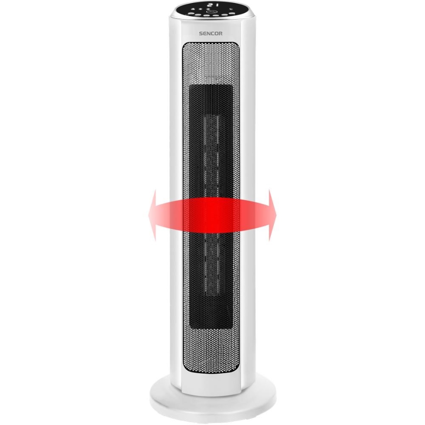 Sencor - Ventilator cu încălzire ceramică 2200W/230V Wi-Fi alb + telecomandă