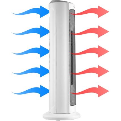 Sencor - Ventilator cu încălzire ceramică 2200W/230V Wi-Fi alb + telecomandă