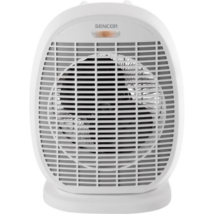 Sencor - Ventilator cu element de încălzire 1200/2000 W, 230 V, alb/gri