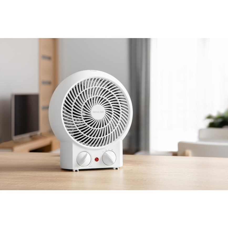 Sencor - Ventilator cu încălzitor 1200/2000 W, 230 V, alb