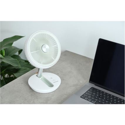 Sencor - Ventilator de birou reîncărcabil 5W/5V 4000 mAh, alb