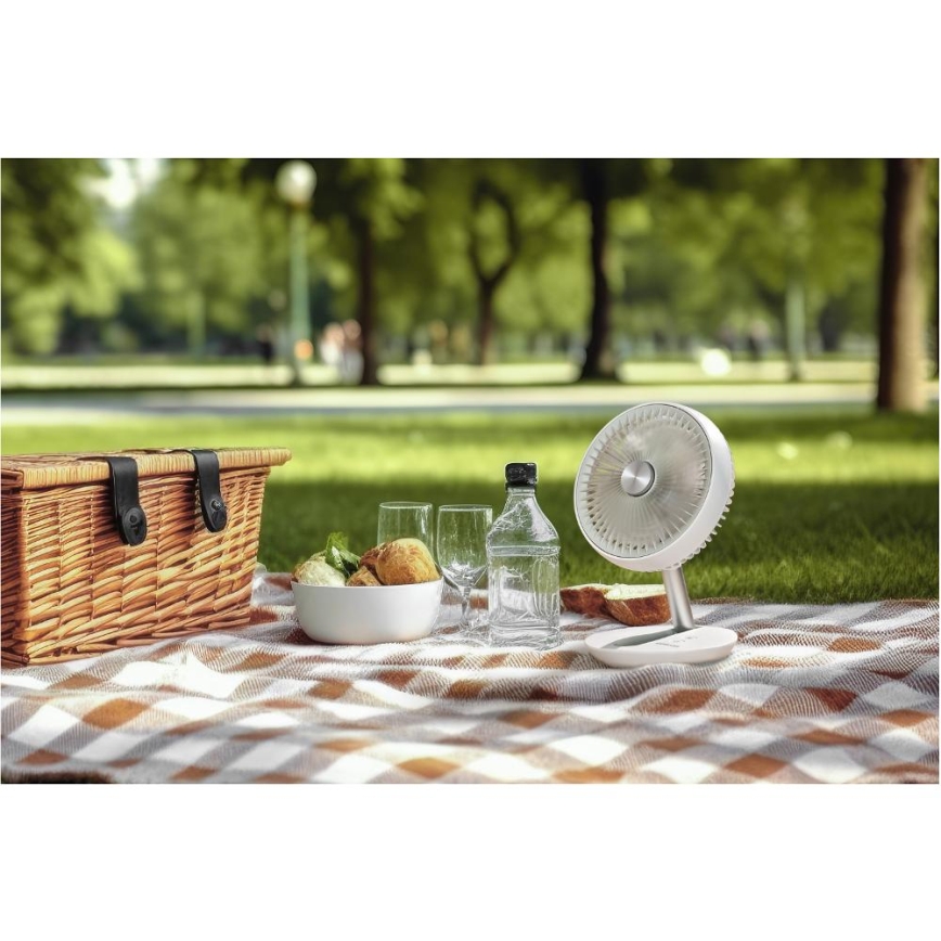 Sencor - Ventilator de birou reîncărcabil 5W/5V 4000 mAh, alb