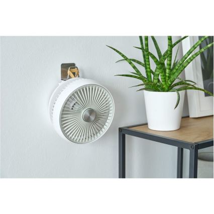 Sencor - Ventilator de birou reîncărcabil 5W/5V 4000 mAh, alb