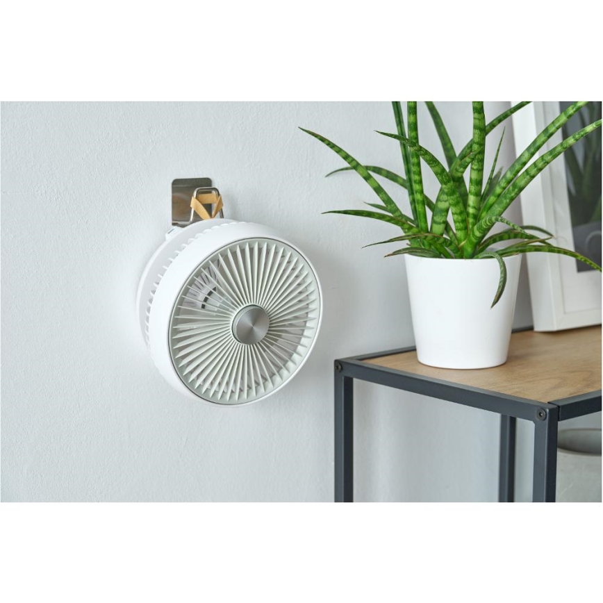 Sencor - Ventilator de birou reîncărcabil 5W/5V 4000 mAh, alb