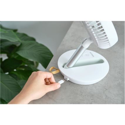 Sencor - Ventilator de birou reîncărcabil 5W/5V 4000 mAh, alb