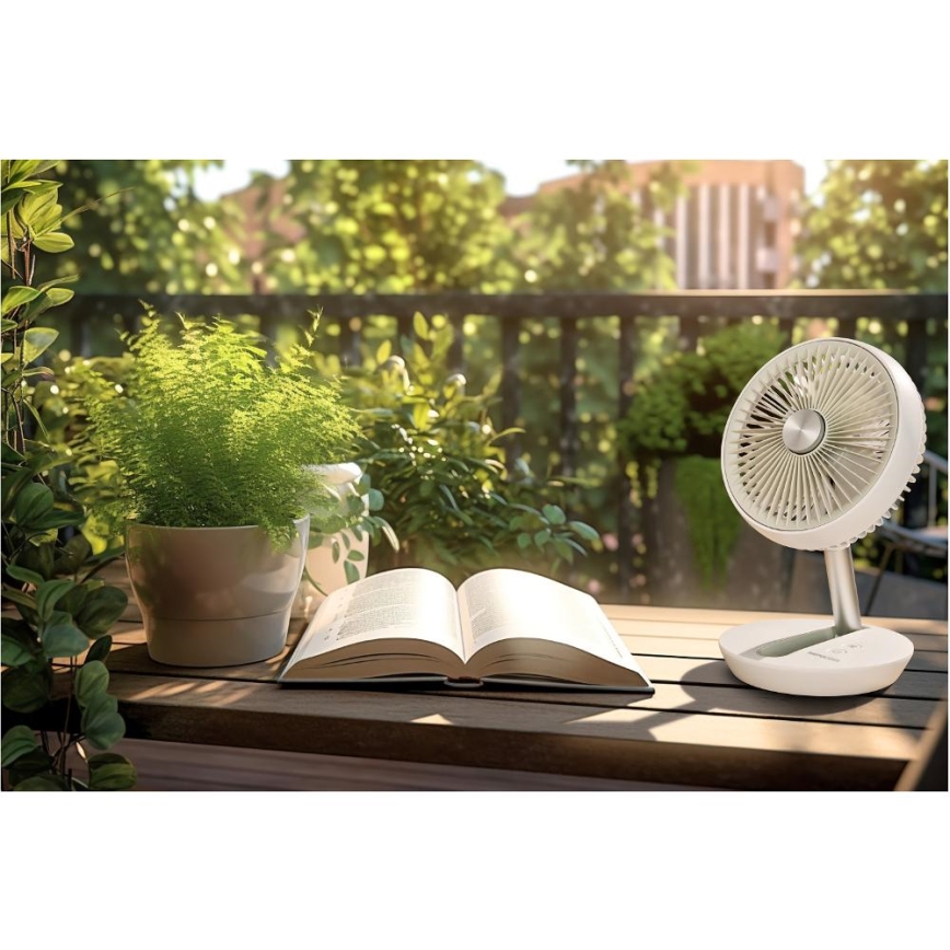 Sencor - Ventilator de birou reîncărcabil 5W/5V 4000 mAh, alb