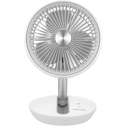 Sencor - Ventilator de birou reîncărcabil 5W/5V 4000 mAh, alb
