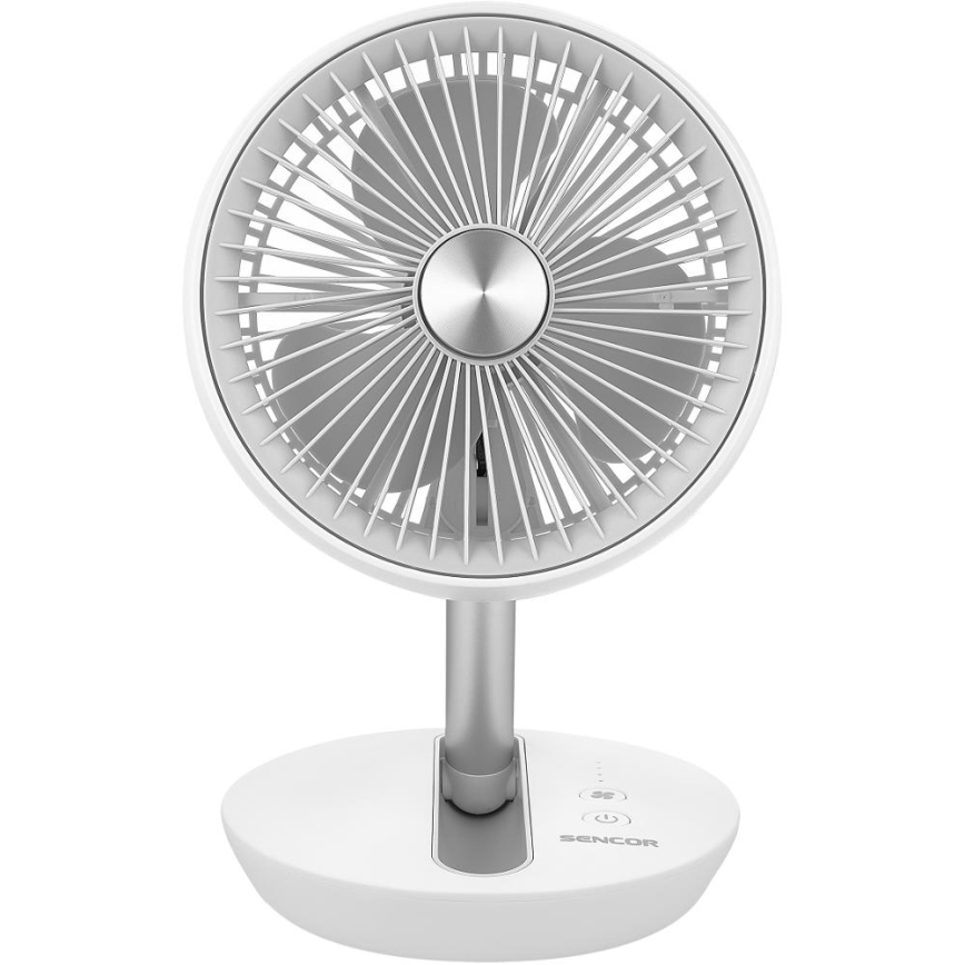 Sencor - Ventilator de birou reîncărcabil 5W/5V 4000 mAh, alb