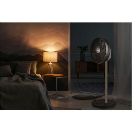 Sencor - Ventilator de podea 3D UltraSilent, 26 W/230 V, Wi-Fi, negru, cu telecomandă