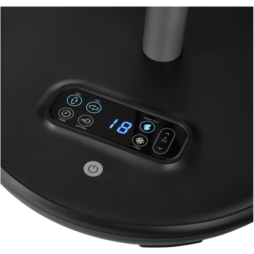 Sencor - Ventilator de podea 3D UltraSilent, 26 W/230 V, Wi-Fi, negru, cu telecomandă