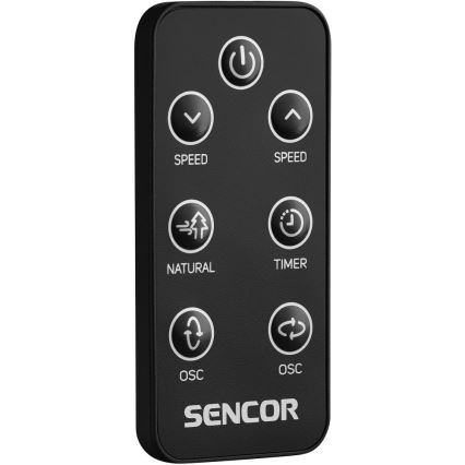 Sencor - Ventilator de podea 3D UltraSilent, 26 W/230 V, Wi-Fi, negru, cu telecomandă