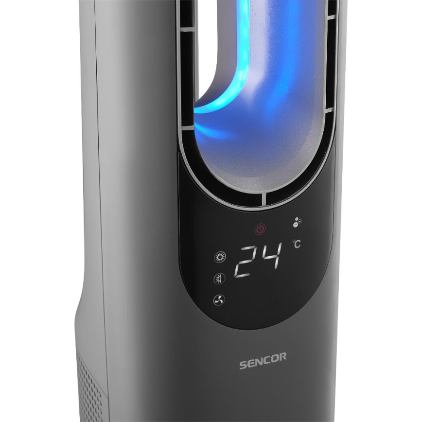 Sencor - Încălzitor ceramic tip coloană fără palete 1200/2000W/230V antracit + telecomandă