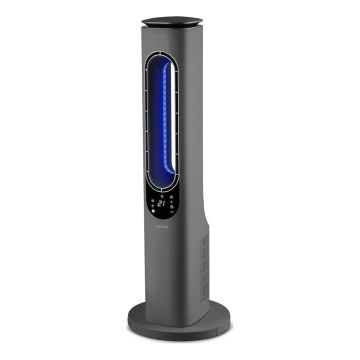 Sencor - Ventilator tip turn fără palete cu element de încălzire ceramic 1200/2000W/230V antracit + telecomandă