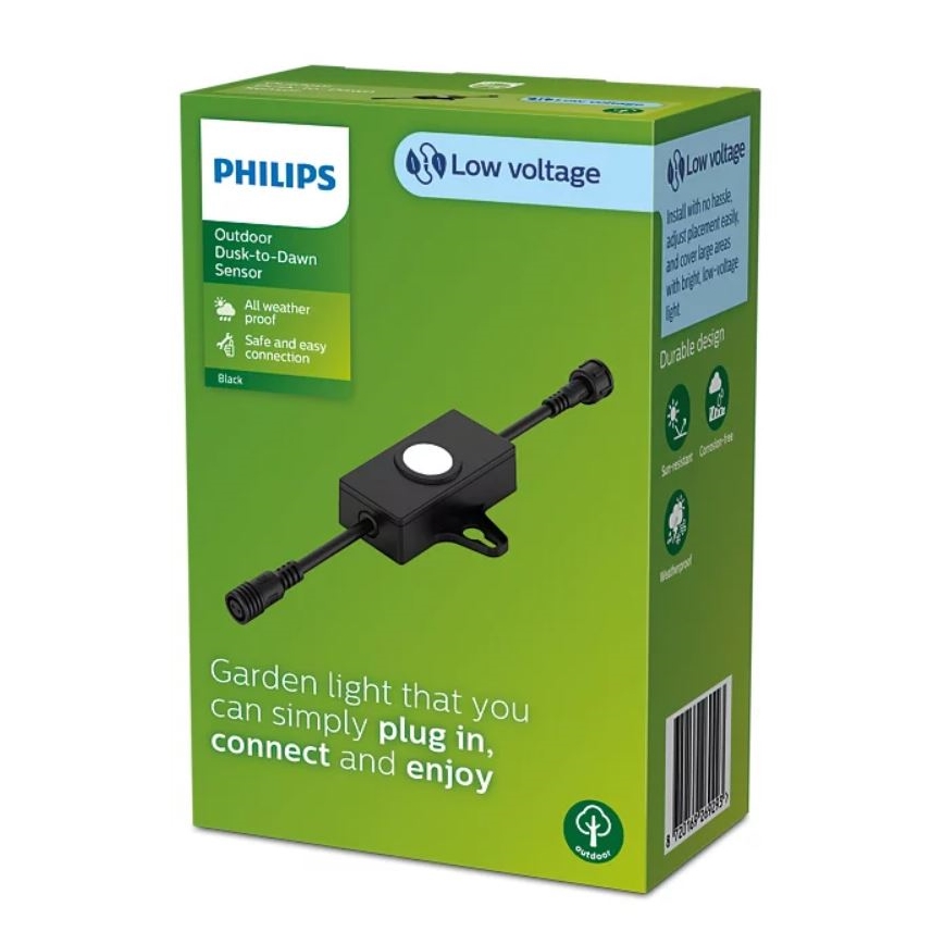 Senzor crepuscular de exterior cu temporizator Philips GARDENLINK 24V IP67