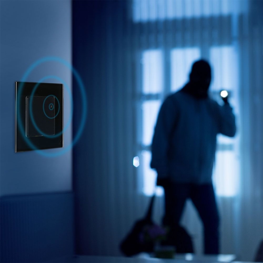 Senzor de mișcare cu infraroșu 180° 300W/230V negru