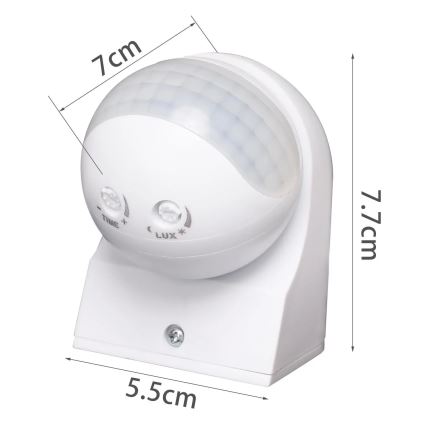 Senzor de mișcare de exterior cu infraroșu Aigostar 230V IP44 alb