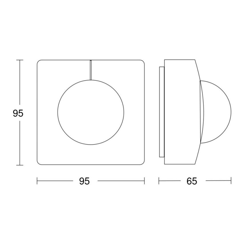 Senzor de mișcare IS 3360 40m COM1 IP54 negru pătrat Steinel 068523