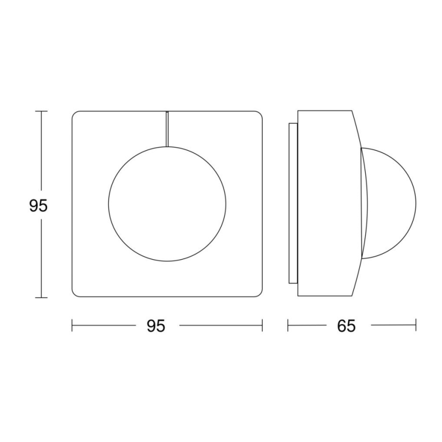 Senzor de mișcare IS 3360 40m V3 KNX IP54 negru pătrat Steinel 068561