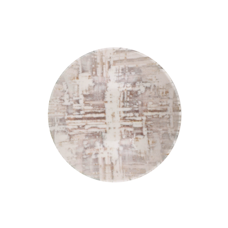 Serviciu de masă 24 de piese din porțelan, maro/alb